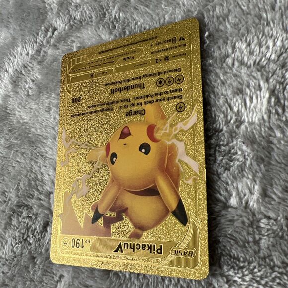 Pokemon Gold Fan Art Pikachu V 190HP 043/185 - Picture 3 of 10